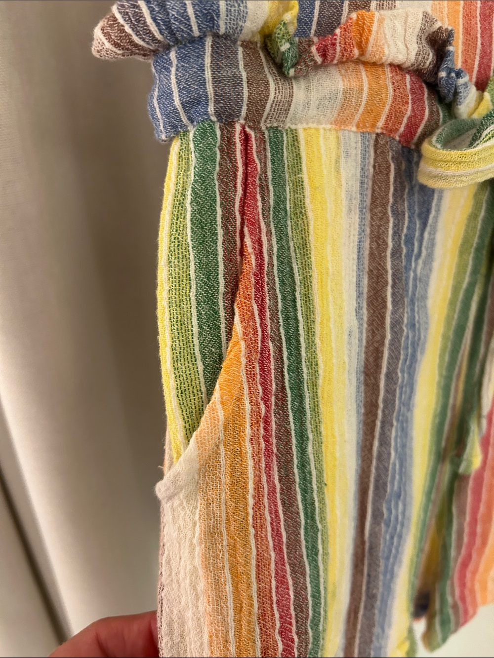 Saylor Rainbow Stripe Tie-Waist Romper - Multicolor - Picture 2 of 3